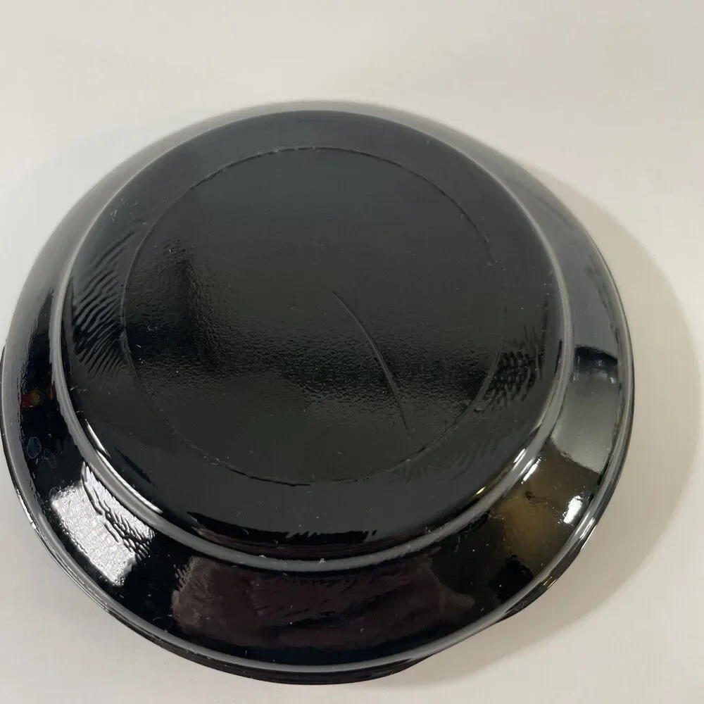 Vtg Pan American National Bank Black Glass Ashtray